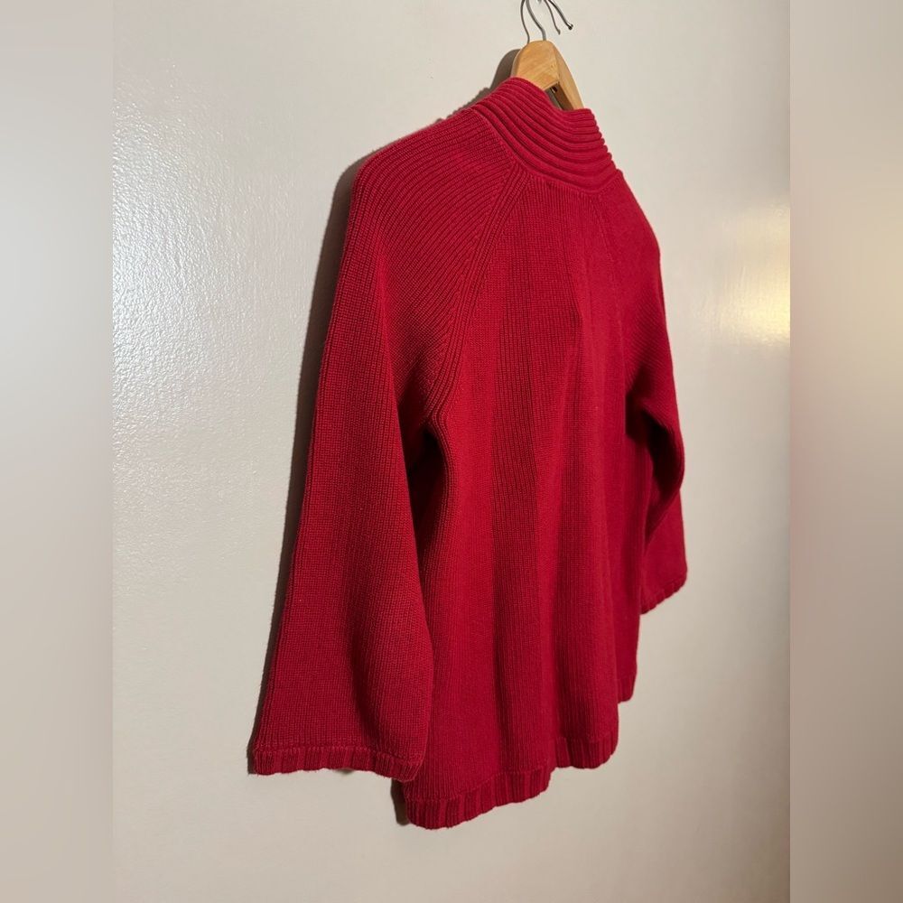 Sale! Red Vintage Talbots Tie-Neck Sweater Y2K Size S VGUC - Picture 5 of 6